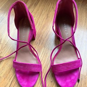 Rhiaann Suede Ankle Tie Block Heel Sandals